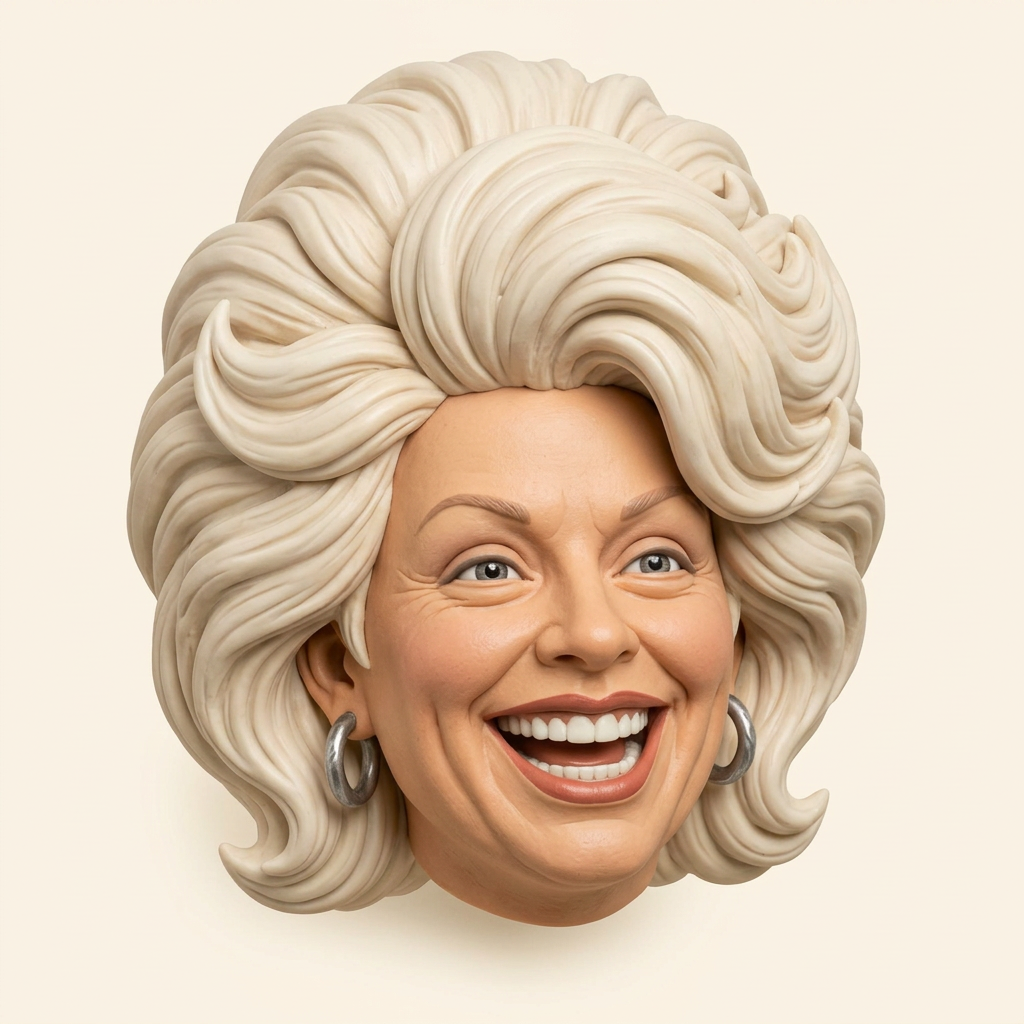 Big Hair Brenda rubber hitch cover, placeholder design