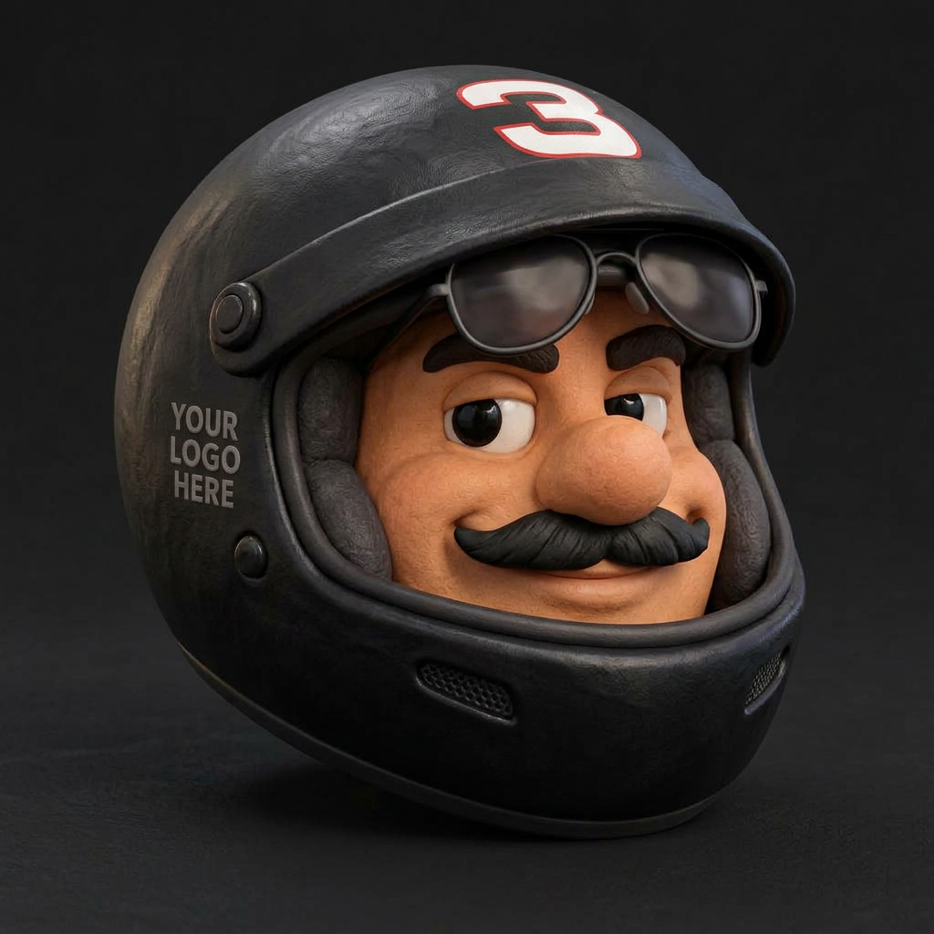 Dale Earnhardt rubber hitch cover, placeholder design