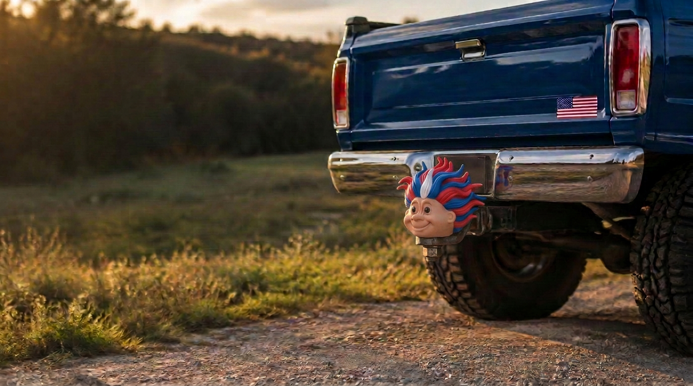 Wild Hair Doll head on a Lifted Ford F-150, placeholder concept